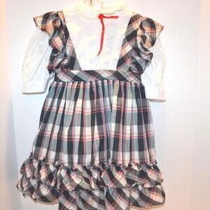 Vintage Girls Dress 1960s Full Swing Ruffles and Bow